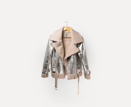 DSC00002-Edit Biker Jacket in Silver With Wool Interior - Image 1