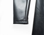 Leather Dress with Square Neck in Black - Image 