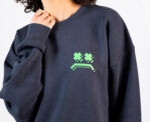 Sad Smiley Sweatshirt in Navy - Image 