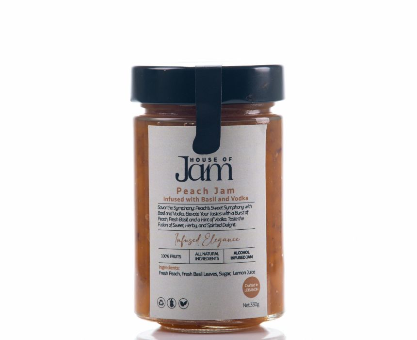 Peach Jam Peach Jam Infused with Basil and Vodka - Image 1