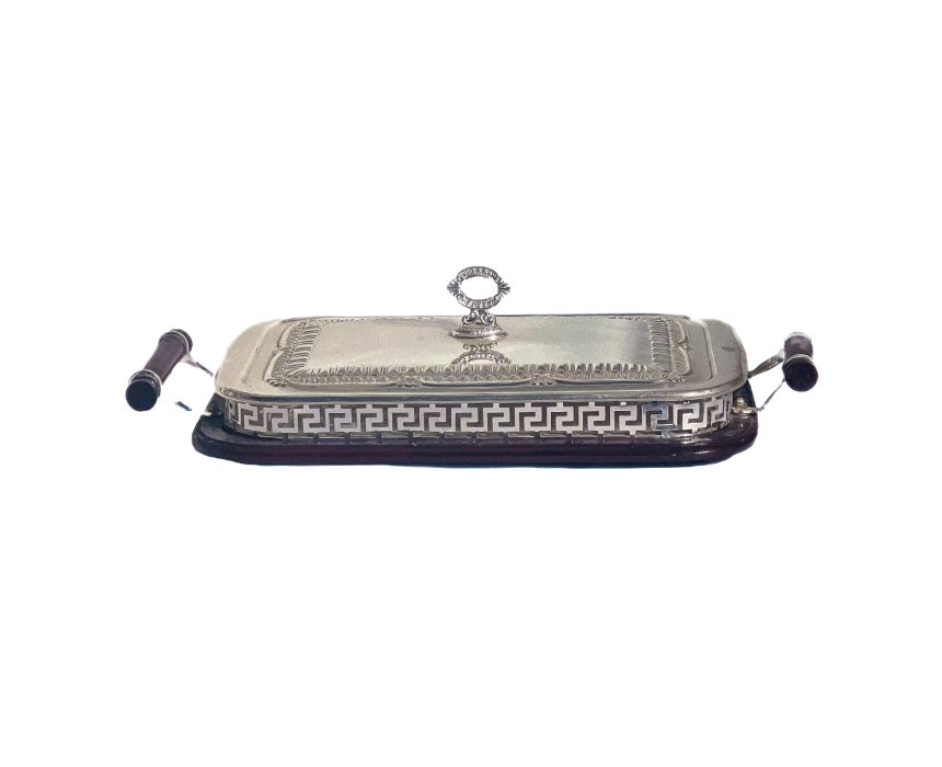 17 Rectangular Silver Tray with Cover - Image 1