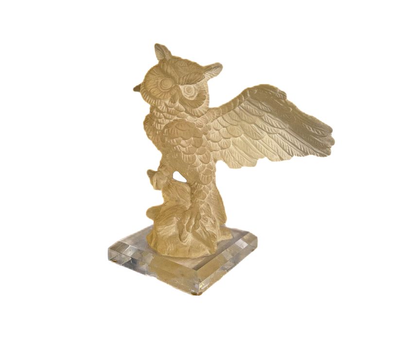 28 Owl Crystal Lalique Sculpture - Image 1