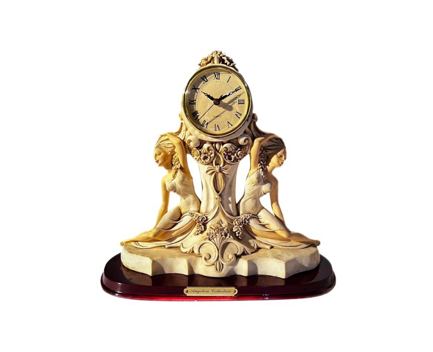 3 Quartz Clock in Resin and Ivory - Image 1