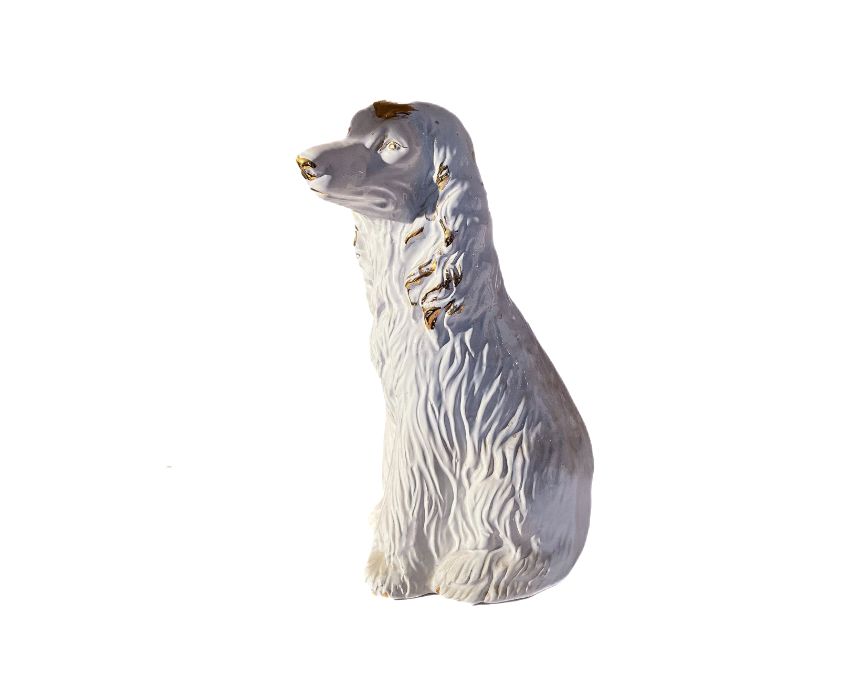 30 Dog Sculpture in White Porcelain - Image 1