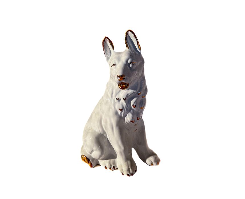 35 Dog Sculpture in White Porcelain - Image 1
