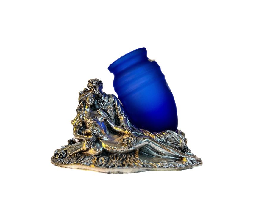 36 Couple with Opaline Glass Sculpture - Image 1