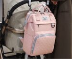 Diaper Bag in Pink with Front Zipper - Image 