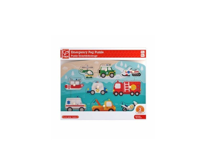 42 Hape Wooden Emergency Peg Puzzle - Image 1
