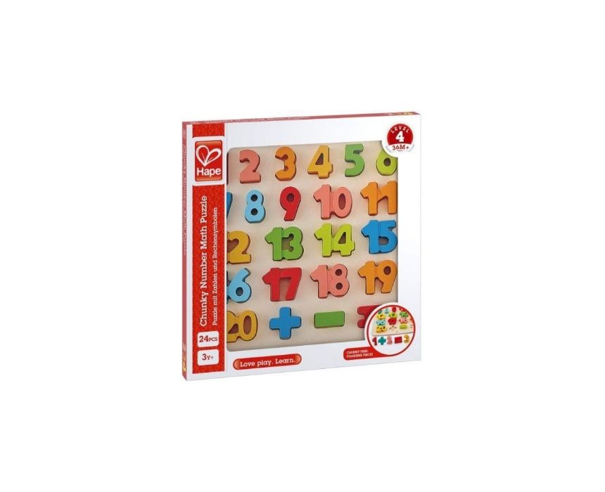 43 Hape Chunky Number Wooden Puzzle - Image 1