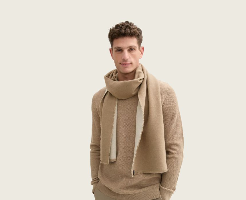 74 Men's Scarf in Mountain Taupe - Image 1