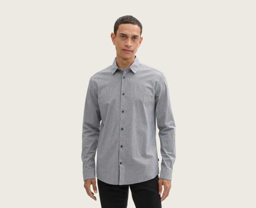 0 Dot Print Shirt in Grey - Image 1