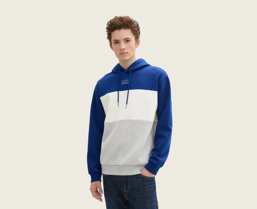 21 Block Hoodie in Dark Blue - Image 1