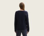 Knitted V-Neck Sweater in Navy - Image 