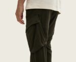 Soft Tapered Cargo Pants in Khaki - Image 