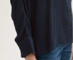 Oversized Textured Shirt in Navy - Image 