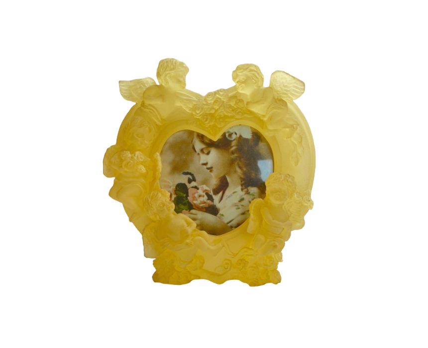 7 Lalique Crystal Heart-Shaped Photo Frame - Image 1