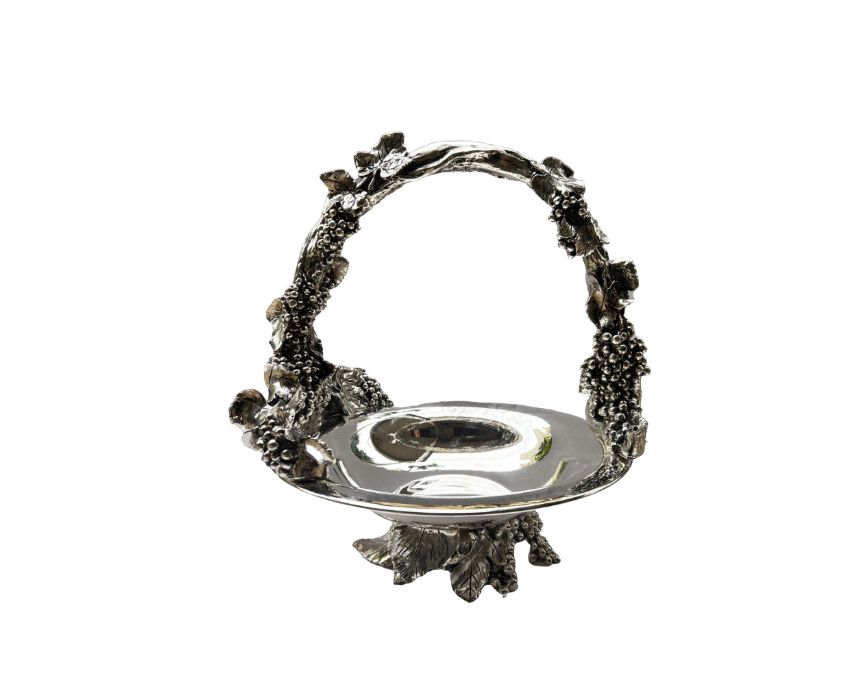 21 Silver Glass Basket - Image 1