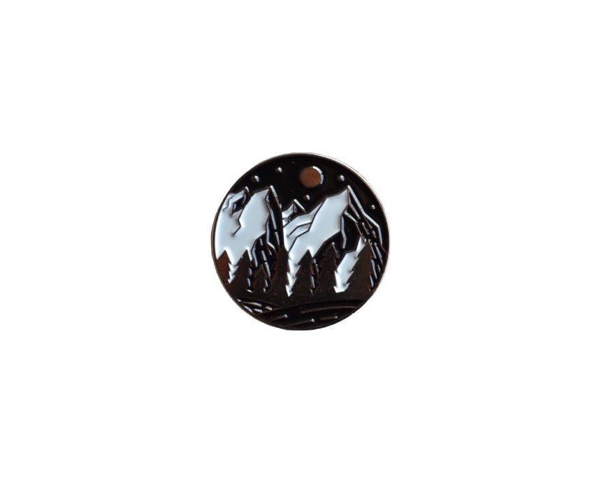 4 Black and White Mountain Pin - Image 1