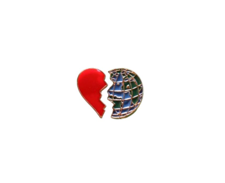 42 Half Heart Half World Pin - Image 1