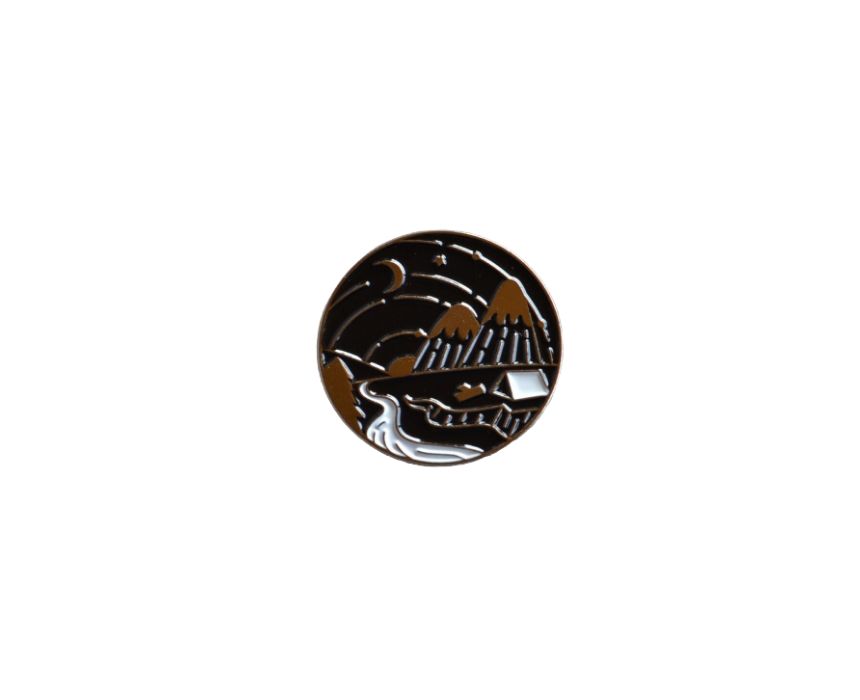 6 Black and White Mountain Pin - Image 1