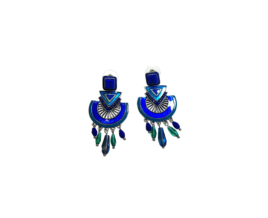 The Fab Drops-24 Enamel Blue Earrings - Image 1