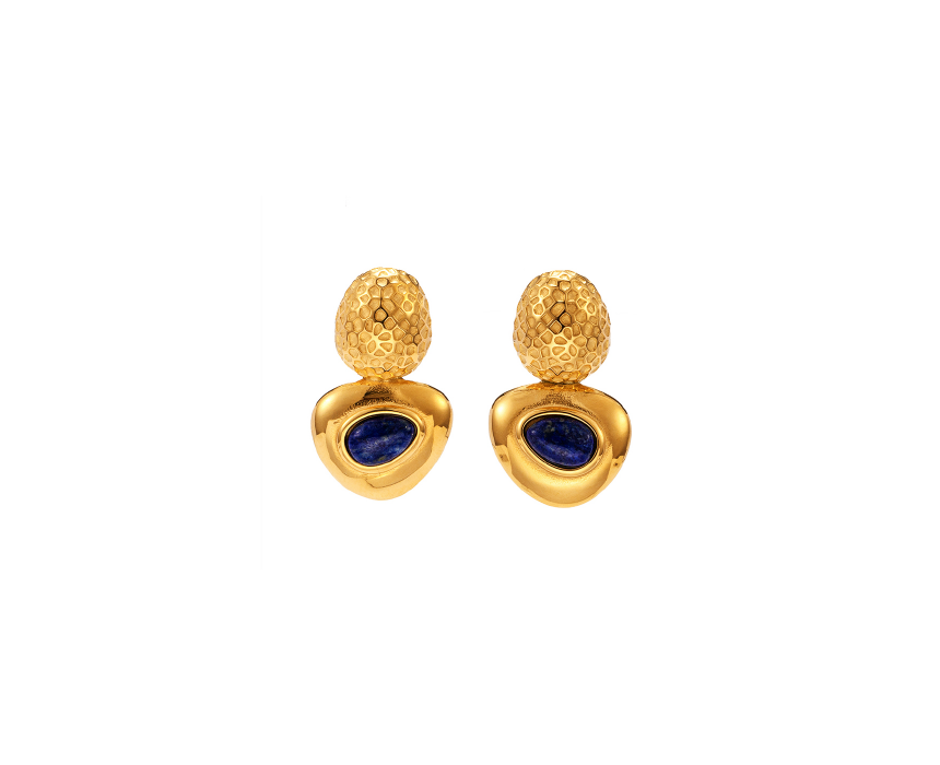 The Fab Drops-26 Navy Blue Stones Earrings - Image 1
