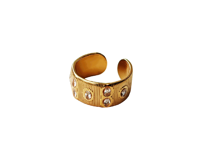 The Fab Drops-44 Golden Crown Ring - Image 1