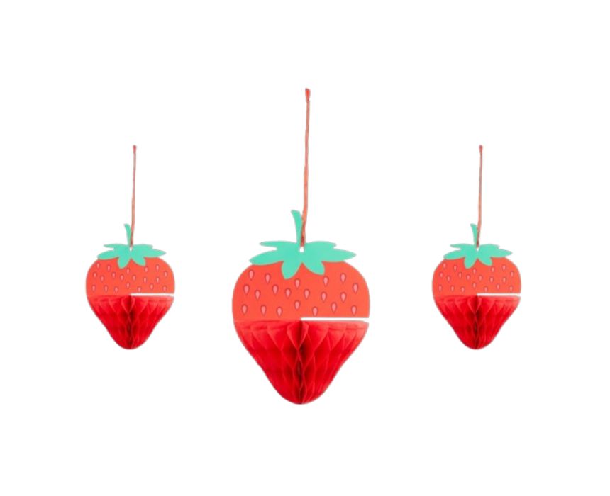 29 Strawberry Paper Honeycomb Decoration - Image 1