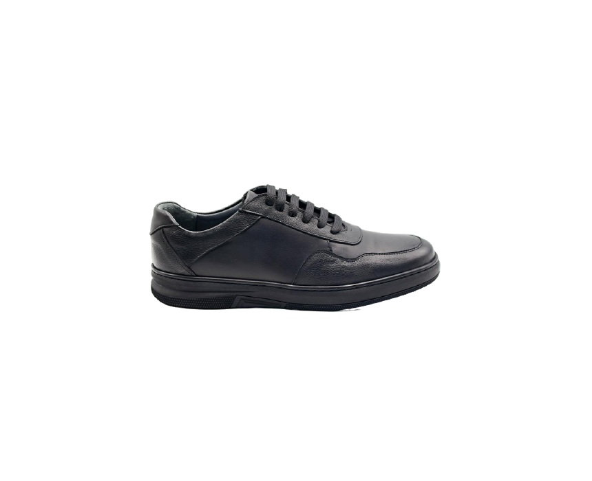 Pavarotti-09 Classic Leather Sneakers in Black - Image 1