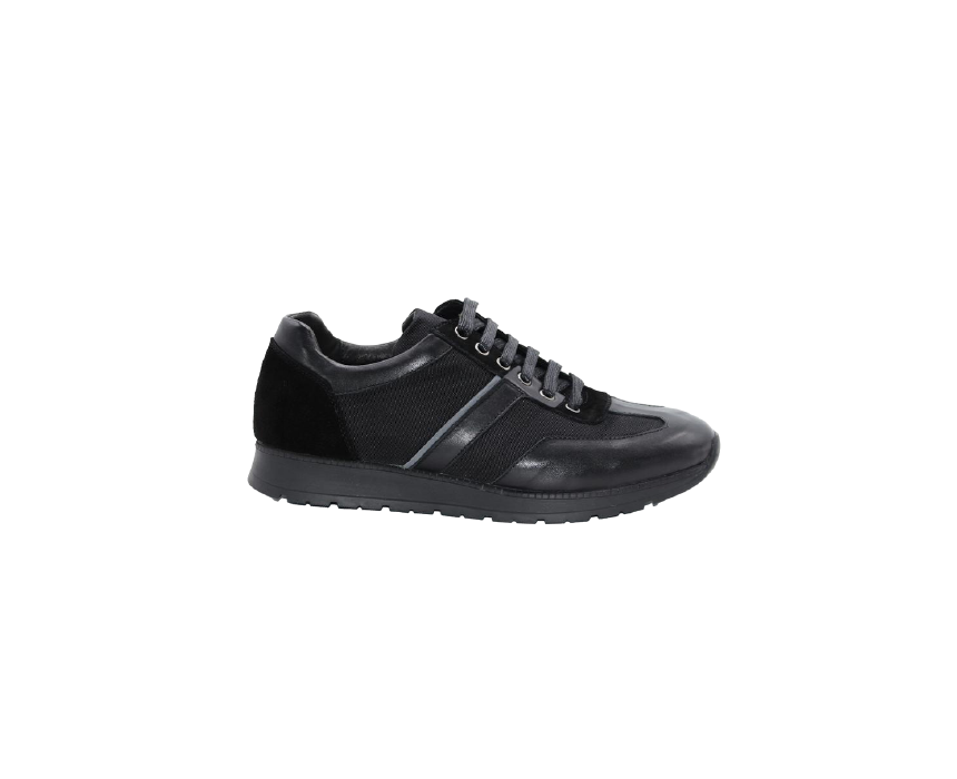 Pavarotti-13 Sport Leather Sneakers in Black - Image 1