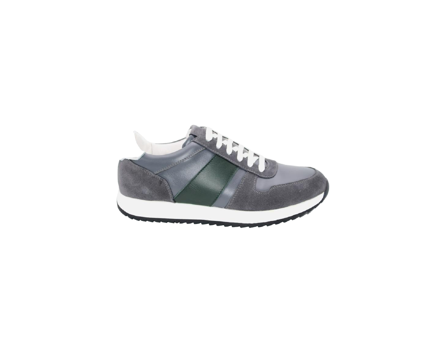 Pavarotti_Bracelets-05 Athletic Suede Sneakers in Gray and Green - Image 1