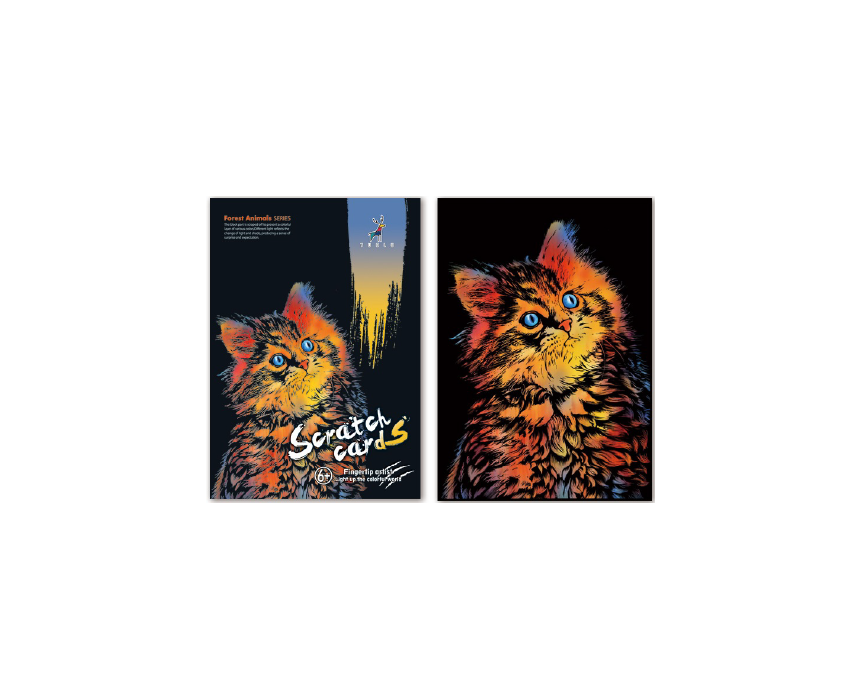 scratch cards-04 Cat Scratch Painting Paper - Image 1
