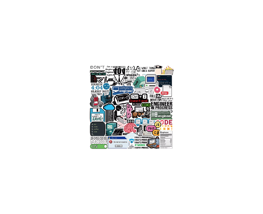 z Inkbee-13 Programmers Sticker Set 50pcs - Image 1
