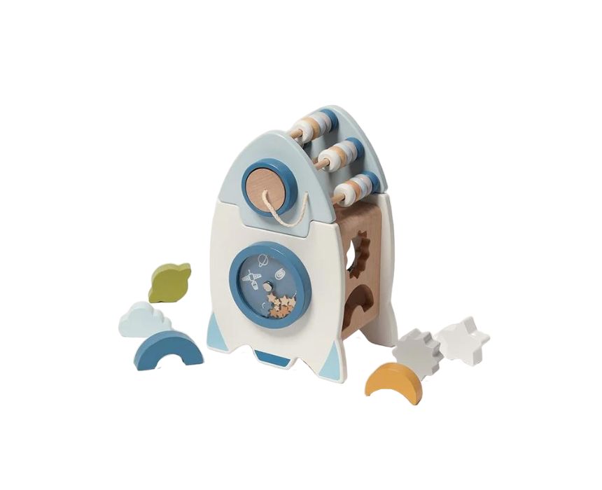 4 Wooden Cognitive Rocket Puzzle - Image 1