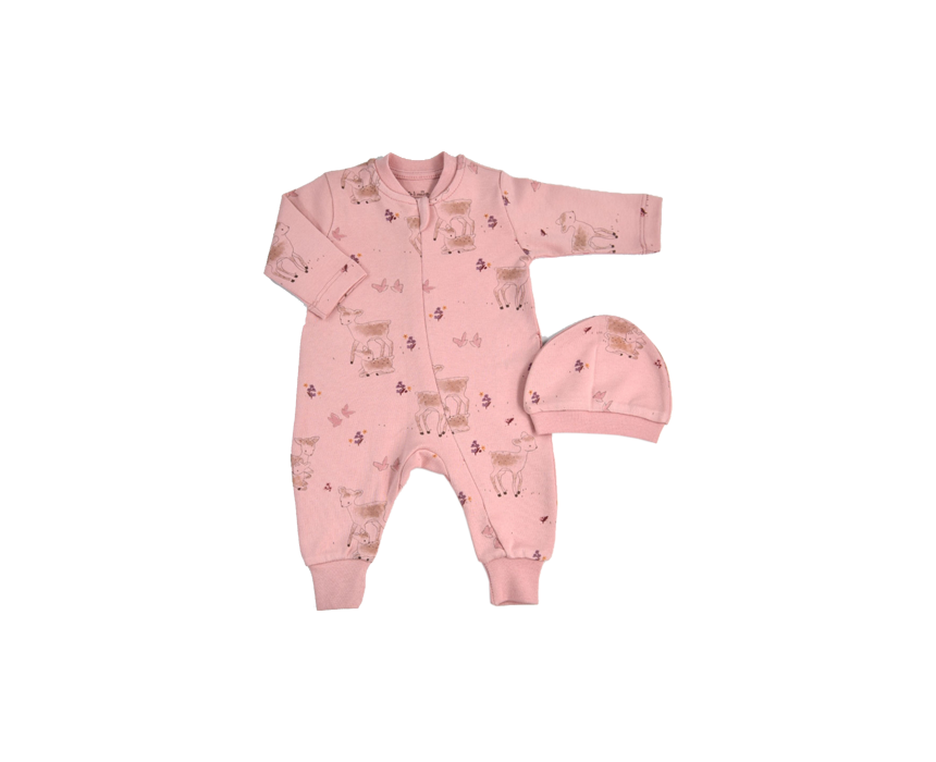 4 Anna Babba Deer Design Overall in Pink - Image 1
