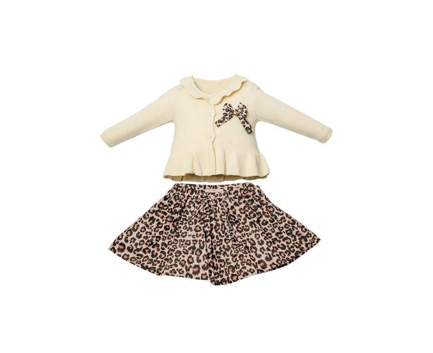 7 Tiger Design Two Pieces Set in Beige - Image 1