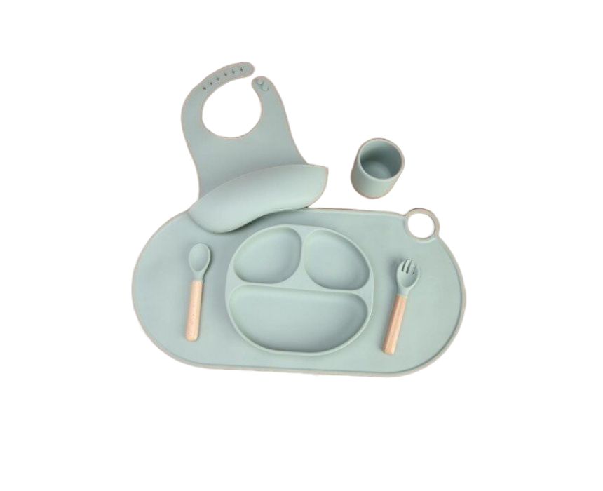 2 Baby Feeding Set in Light Green - Image 1