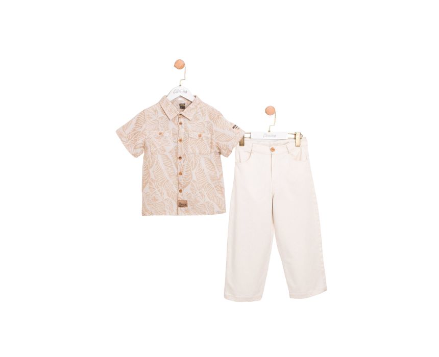 25 Leafy Ensemble in Beige - Image 1