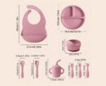 Silicone Baby Tableware Set of 9 - Image 