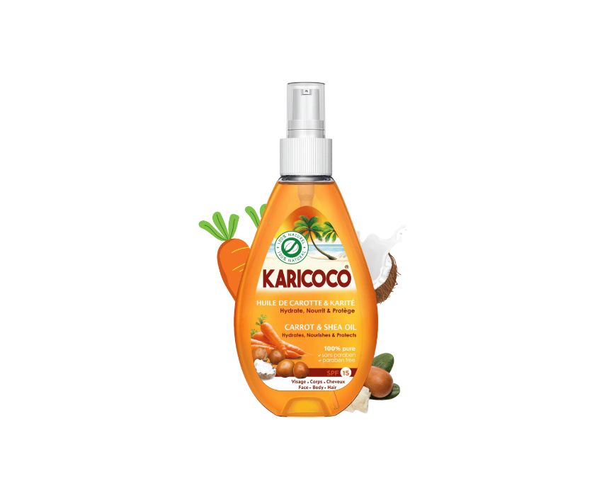 5 Karicoco Carrot, Coconut and Shea Tanning Oil - Image 1