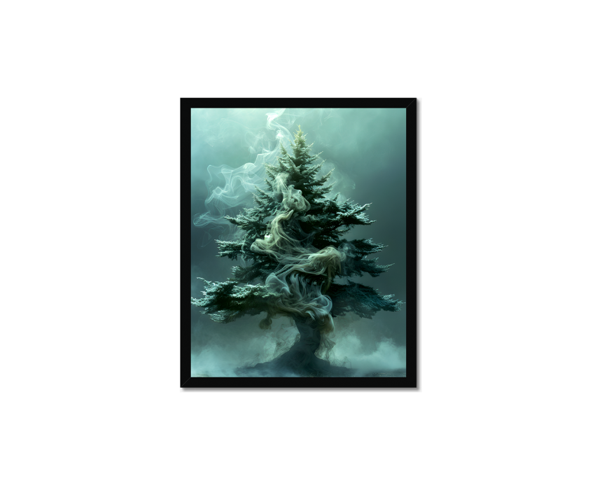 1) LBN-ROOT-CED-BL Cedar Lebanon AI Wall Art - Image 1