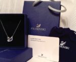 Swarovski Swan Necklace in Blue - Image 