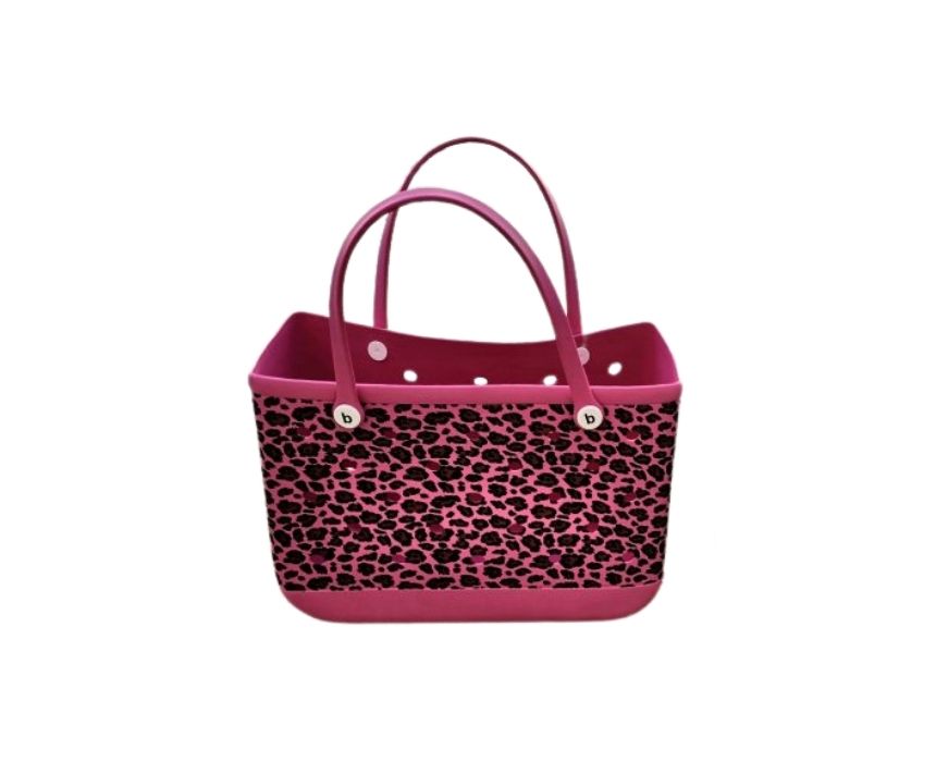 10-Pink Leopard Rubbery Flex Bag in Pink Leopard - Image 1