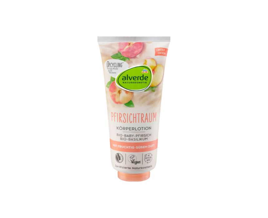 11- alverde Body Lotion Organic Peach Organic Basil Peach and Basil Body Lotion - Image 1