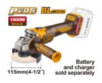Ingco 20V BL Cordless Angle Grinder - 3 Speeds (tool only) - Image 