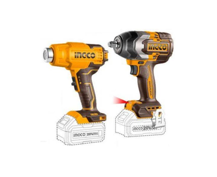 19-INGCO 850N.m impact wrench and Heat gun - 20v cordless combo Ingco Impact Wrench and Heat Gun - Image 1