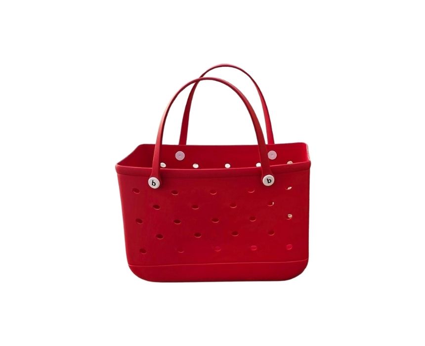 3- Red Rubbery Flex Bag in Red - Image 1