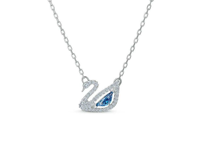 9 Swarovski Swan Necklace in Blue - Image 1