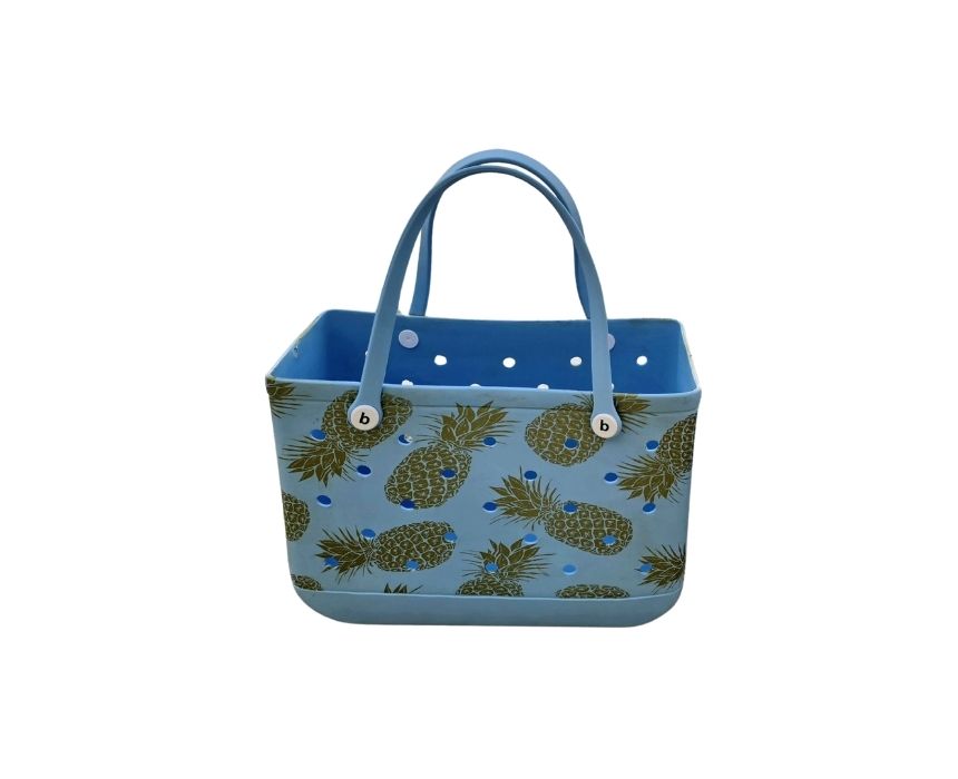 9-Blue Pinapple Rubbery Flex Bag in Blue Pineapple - Image 1