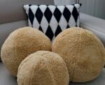 Round Pillows 3 pcs in Beige - Image 